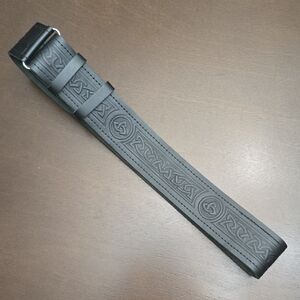 KILT BELT Black Leather Men's Belt velcro
